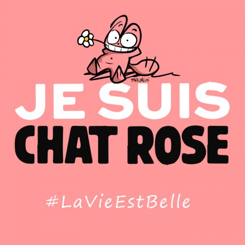 Le Chat Rose soutient les victimes des attentats de janvier 2015, dont ceux de Charlie Hebdo et du supermarché juif à Paris.
